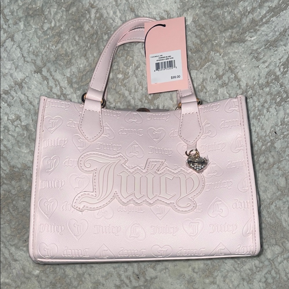 Juicy Couture Pink Satchel with Textured Finish